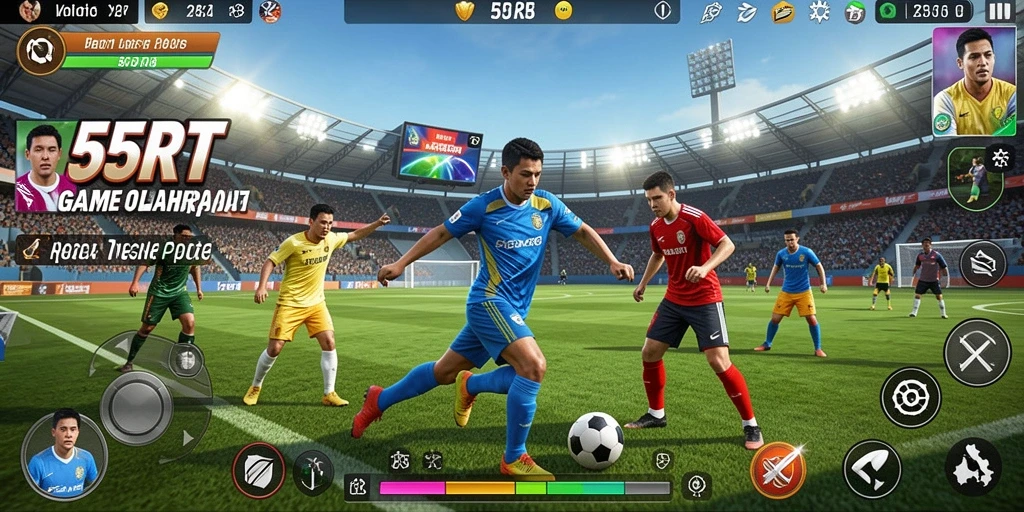 Screenshot menampilkan aksi intens dalam game olahraga 55RT.