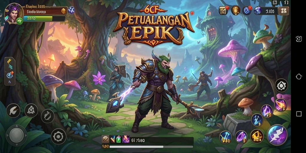 Tampilan gameplay 6CF yang menarik dan menantang.