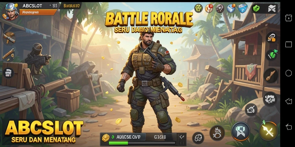 Tampilan gameplay seru di ABCSLOT dengan aksi Battle Royale yang menegangkan.