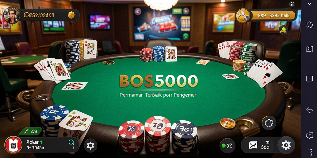 Tampilan gameplay seru dan menegangkan di BOS5000 Poker.