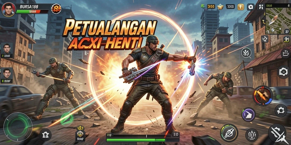 Tampilan seru dari gameplay BURSA188 yang mendebarkan.