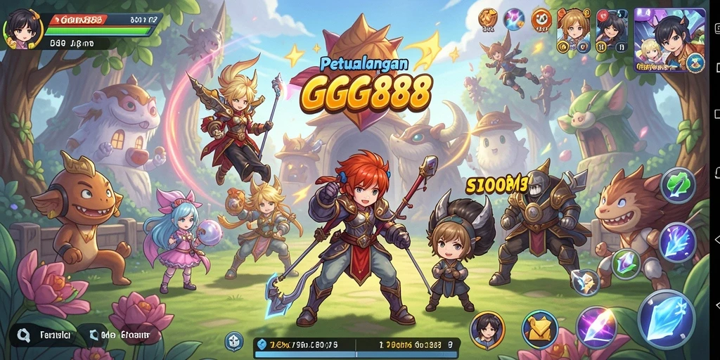 Tampilan gameplay GGG888 dengan karakter Anime yang dinamis.