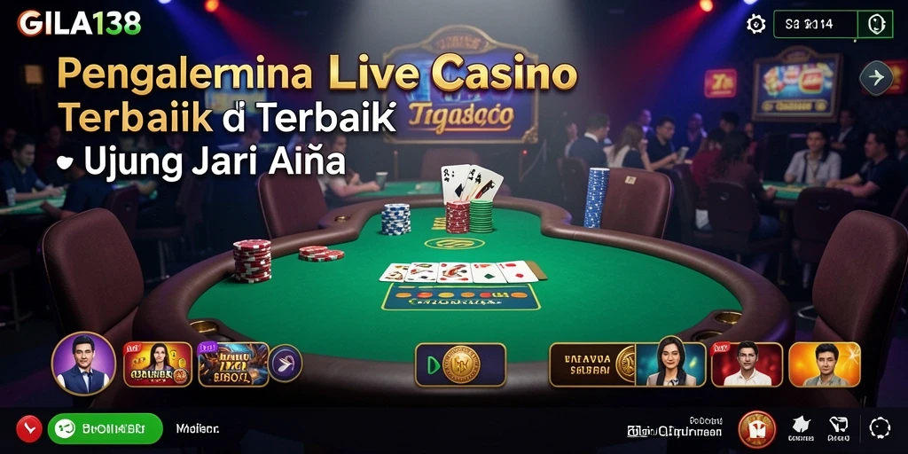 Tampilan gameplay menarik GILA138 dengan dealer langsung dan suasana kasino.