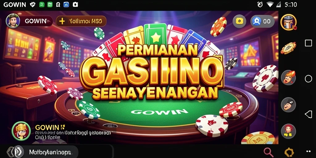 Tampilan gameplay GOWIN dengan suasana kasino yang menyenangkan.