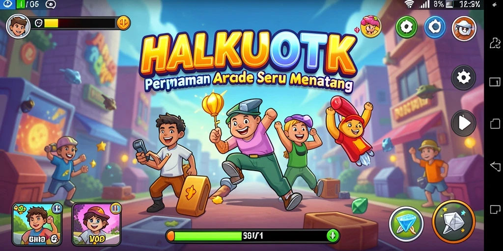 Tampilan gameplay seru HALKUOTK dengan berbagai level menantang.
