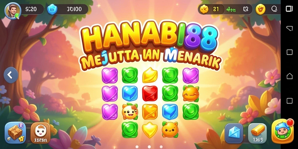 Tampilan gameplay seru HANABI88 dengan aksi mencocokkan elemen.