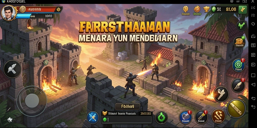 Tampilan gameplay KAOSTOGEL yang mendebarkan dalam aksi menara.