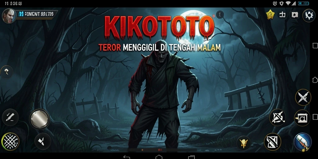Screenshot gameplay KIKOTOTO yang menampilkan suasana mencekam dan penuh misteri.