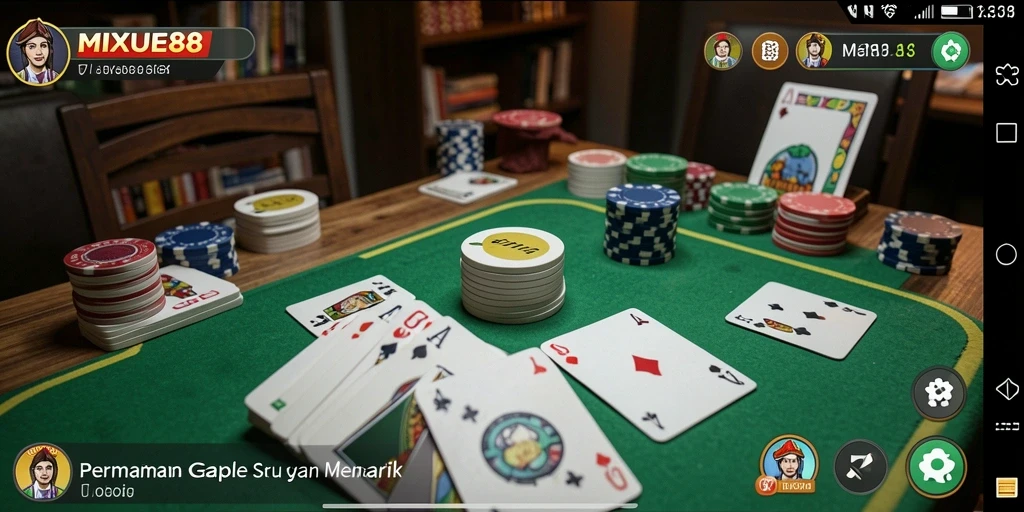 Screenshot gameplay MIXUE88 menunjukkan keseruan bermain Gaple.