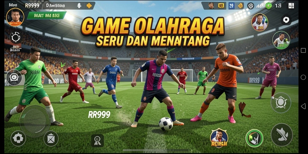 Screenshot utama RR999 menampilkan gameplay seru dalam olahraga.