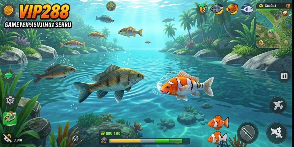 Screenshot gameplay VIP288 menampilkan serunya pengalaman memancing.