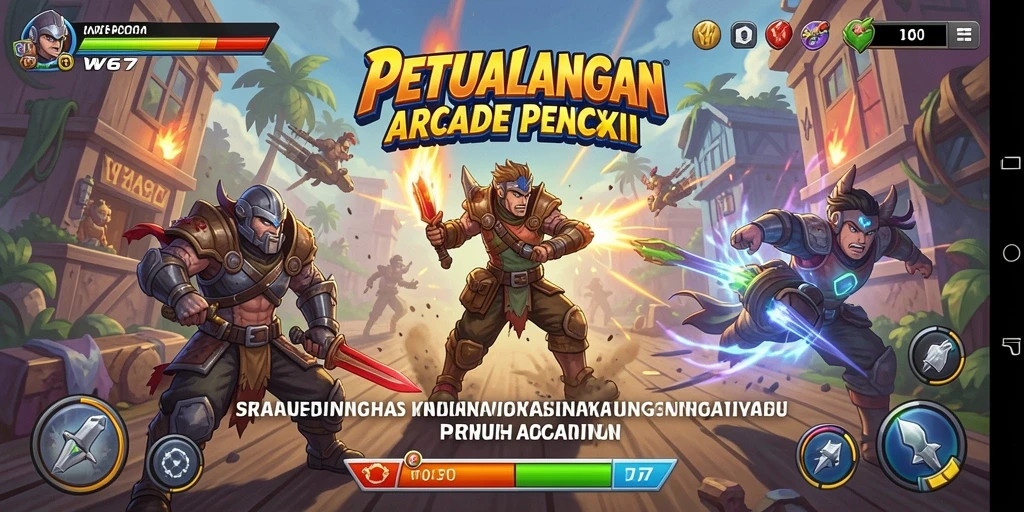 Tampilan gameplay seru W67 dalam aksi arcade.